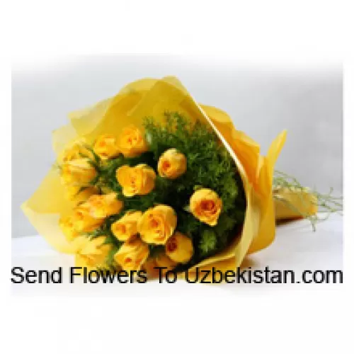 Bunch Of 19 Yellow Roses With Seasonal Fillers