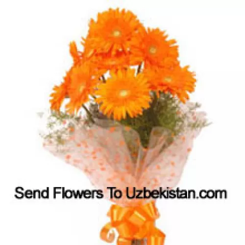 Bouquet de 12 gerberas oranges