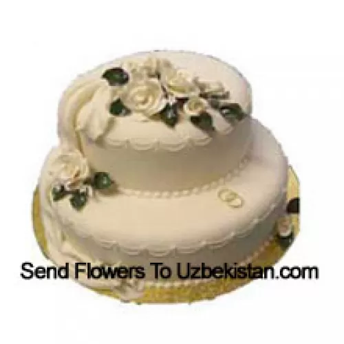 2 Tier, 4 Kg (8.8 Lbs) Butter Scotch Cake. To Change The Flavor You Can Specify The Flavor You Require In "The Instructions For The Florist" Column which will appear when you will go through the shopping process