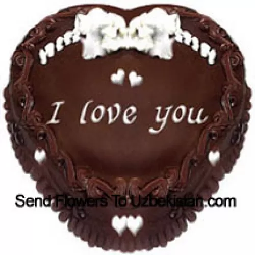 1 Kg (2.2 Lbs) Heart Shaped Chocolate Cake