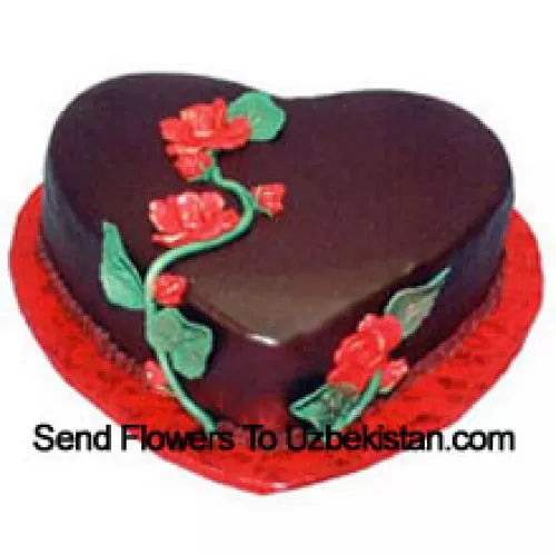 1 Kg (2.2 Lbs) Heart Shaped Chocolate Truffle Cake