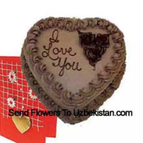 1 Kg (2.2 Lbs) Heart Shaped Chocolate Cake