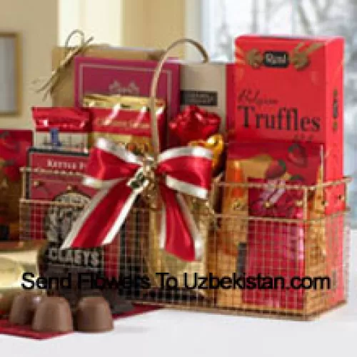 Kleine Mand Met Assortiment Chocolaatjes