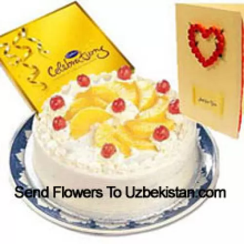 1 Kg Pineapple Cake, A Box Of Cadbury's Celebration And A Free Greeting Card