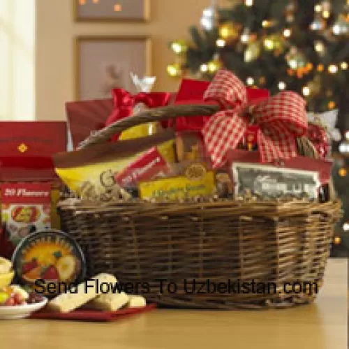 Qu'y a-t-il à ne pas aimer dans cet échantillonneur rempli de collations ? Que les envies de votre maman penchent vers un goût sucré ou plus salé, elle trouvera toujours quelque chose de satisfaisant à l'intérieur : des cookies au chocolat et à la vanille, des truffes au chocolat italien emballées individuellement, des pépites de beurre de cacahuète, des doigts de sablé écossais, des bonbons citron acide à l'ancienne, un mélange de collations Feel Good croquant, des bâtonnets de fromage cheddar, des cacahuètes grillées, des doigts de sablé écossais et des Jelly Belly Jelly Beans. (Veuillez noter que nous nous réservons le droit de substituer tout produit par un produit approprié de valeur égale en cas de non-disponibilité d'un certain produit)